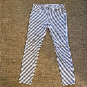 Joes Blue White Striped Pant Size 28